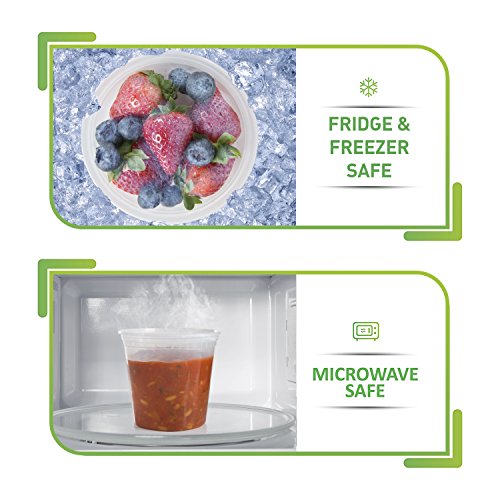 [48 Pack, 24oz] Clear Plastic Containers With Lids - Deli Containers With Lids Plastic Food Containers - Freezer Containers Meal Prep Containers for Food - Food Storage Containers by Prep Naturals - Thumbnail 2