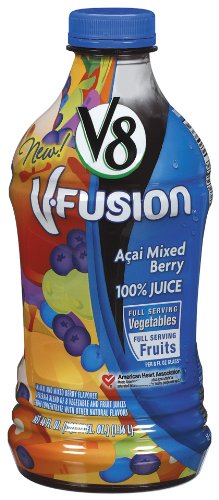 V8 V-FUSION ACAI MIXED BERRY 100% JUICE, 46-FL OZ BOTTLES