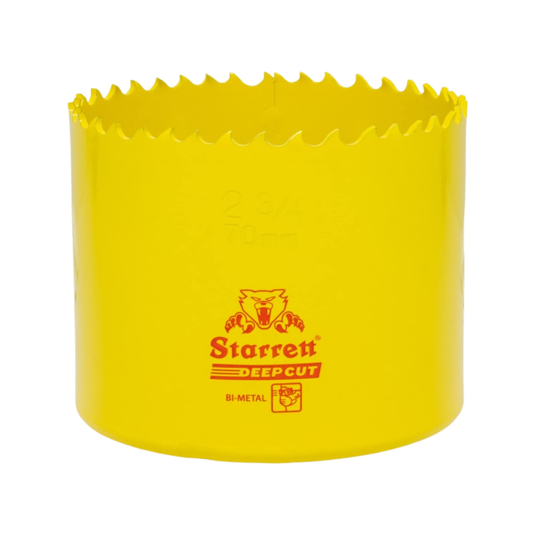 Starrett Deep Cut Hole Saw - DCH0234 Heavy Duty Bi-Metal with Extra Cobalt HSS Teeth - For Metals Wood Cast Iron Fibreglass Plastic Materials - 70mm