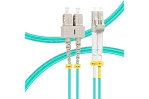 FLYPROFiber- OM4 SC to LC Fiber Patch Cable Length Options: 1m-10m, 40GB/100GB Duplex 50/125um Multimode Fiber Optic Cables L