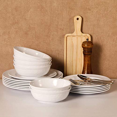 TP Dinnerware Set, 18Piece Melamine Dishes Set, Dinner Service for 6