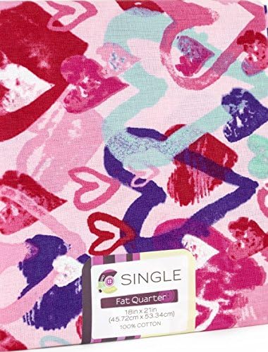 FAT QUARTERS (2) Graffiti hearts outlines Multi-color on blush pink background ~ 100% COTTON FABRIC ~ Quilt Fabric ~ CRAFTS ~ SEWING