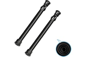 HILLHOME 2 Pack Small Tension Rods 7 in to 11 Curtain Rods Window Rods in Extendable Width Spring Cupboard Bars for Kitchen Utensils, Closet, and Cabinet, Fit in The Spaces to Stay Up