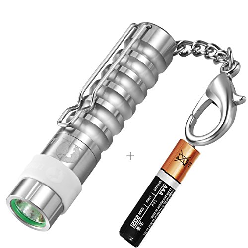 LUMINTOP Advanced Mini Worm AAA Non-slip Aluminum Alloy Keychain Flashlight with clip + 1X AAA Battery Max 110 Lumens Cree LED Tool Pocket LED Flashlights (Worm B)