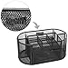 MyGift Metal Wire Mesh Desktop Supplies Organizer Caddy with 8 Compartments and Storage Drawer for Home Office School Dorm (Black))