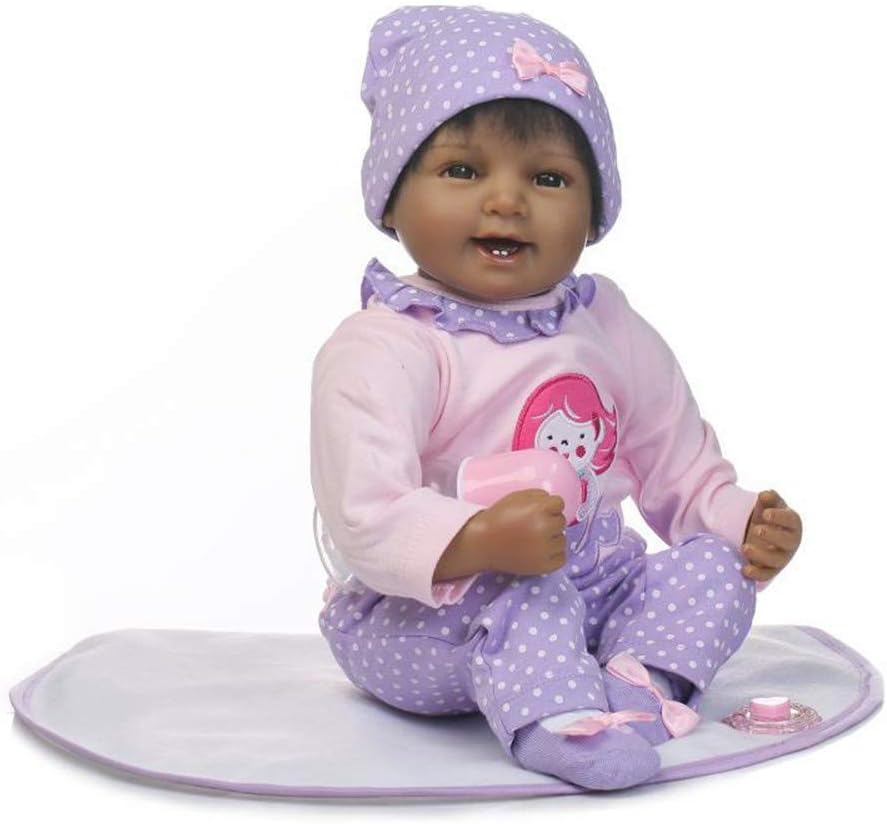Prezzo LULU 55m Bambola Nera neonata Realistica in Silicone Morbido Reborn Baby Doll Realistica Bebe Alive Dolls Kids Playmate Bambola Regalo di Natale Offerte