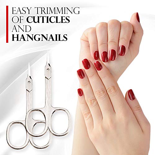 Titania Germany Cuticle Scissors - Premium Quality Tower Point Curved Cuticle Trimmer - For Cutting Dry Skin & Callus For Fingernail & Toenail Grooming