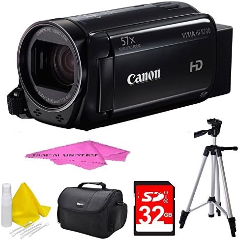Canon VIXIA HF R700 Full HD Black Camcorder Deluxe Bundle - Black with 32GB SDHC High Speed Memory Card