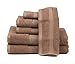 Premium Bamboo Cotton 6 Piece Towel Set (2 Bath Towels, 2 Hand Towels and 2 Washcloths) - Natural, Ultra Absorbent and Eco-Friendly (Mocha)