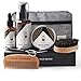 Beard Reverence Premium Beard Grooming Kit for Men Care w/Upgraded Travel Bag – All-Natural Beard Oil, Beard Balm Butter Wax, Beard Wash, Scissors, Comb, Boar Bristle Brush with Gift Set Box