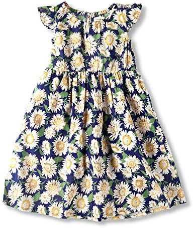 ブランシェス ペア ひまわり柄 ワンピース 女の子 キッズ 子供 110cm ブルー ワンピース チュニック 通販 Amazon