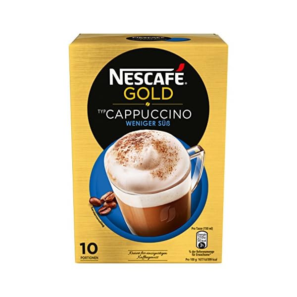 NESCAFÉ Gold Typ Cappuccino Weniger Süß, Getränkepulver aus Instant-Bohnenkaffee & Kaffeeweißer, lösliche Kaffee-Sticks… – Bild 3