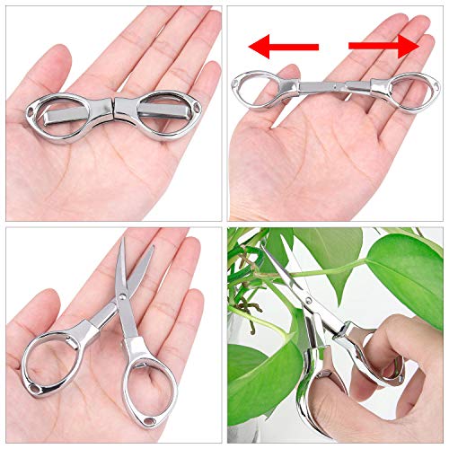 Bonsai Tools Kit 9 PCS for Starter - Fold Scissor, Brush, Tweezer, Mini Rake, Shove Weeding Fork Set - Thumbnail 7