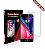 [Armor Crunch] 2-Pack Advanced iPhone 8/7/6S/6 Tempered Glass Screen Protector (9H Hardness) - Ultra-Thin, Anti-Glare Smartphone Protection with Oleophobic Coating - Scratch & Shatter Resistance