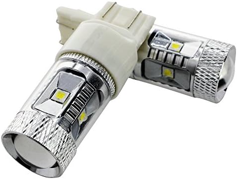 YOOSEN 12V-24V T20 7440 W21W 7440na White LED High Power Bulbs (Pack of 2)