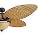 Honeywell Ceiling Fans Palm Valley, 52 Inch Tropical Indoor Outdoor Ceiling Fan with Light, Pull Chain, Three Mounting Options, 5 Palm Leaf Blades, Reversible Motor - 50507-01 (Bronze)