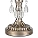 Amalfi Decor Victoria Antique Silver Metal 3 Pillar Candle Holder, Wedding Table Hurricane Centerpiece Crystal Draped Accent Stand Display