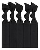 Emi-Jay Hair Tie Collections, Black Satin 5 Pack