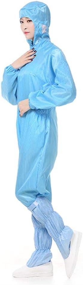 Anti-Static Protection Gown for Men Women,Washable Dustproof Protective Coverall with Hood Coverall for Indoor Outdoor Workshop Construction Working