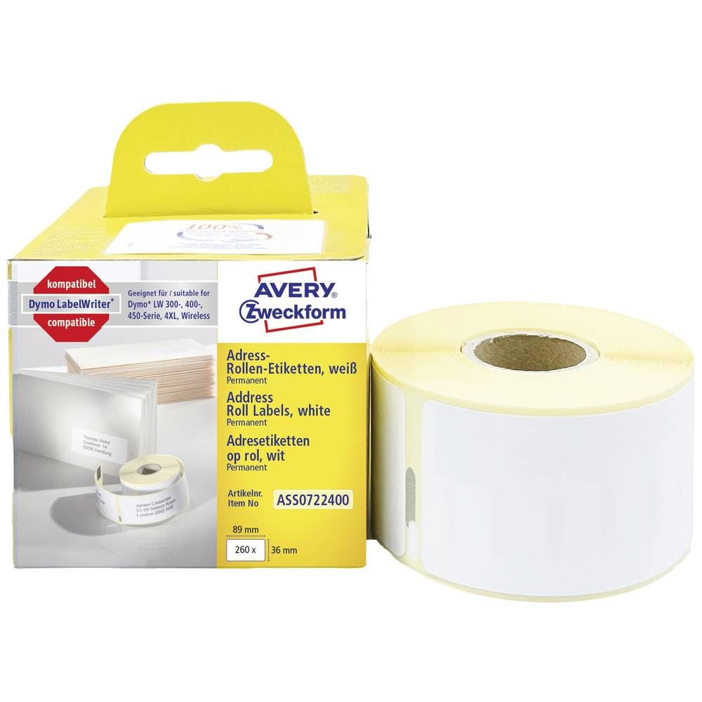 Avery Zweckform White 260 Items 89 x 36 mm White