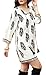 Oyanus Womens Bohemian Neck Tie Leaf Printed Ethnic Style Shift Casual Loose Dress