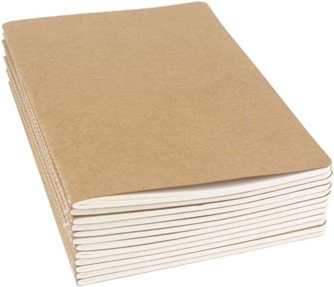 YBCPACK 12 Pack Lined Notebooks Kraft Brown Cover Journal Notebook for Students Travelers, Office - Image 3