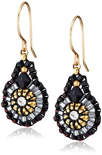 Pendientes Mini Lágrima de Cuarzo Negro y Swarovski de Miguel Ases