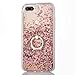 iPhone 7 Plus Case with 360° Ring Holder - SUPVIN Fashion Crystal Clear Quicksand Liquid, Floating Luxury Bling Glitter Sparkle Diamond Ultra Thin Case for 5.5 inch iPhone 7 Plus / 8 Plus (Rose Gold)