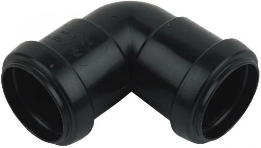 FLOPLAST 40mm Black Pushfit Waste Pipe Knuckle - Bag of 2