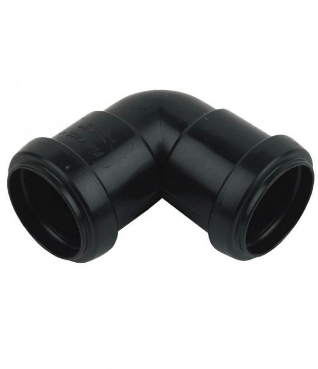 FLOPLAST 32mm Black Pushfit Waste Pipe Knuckle - Bag of 2