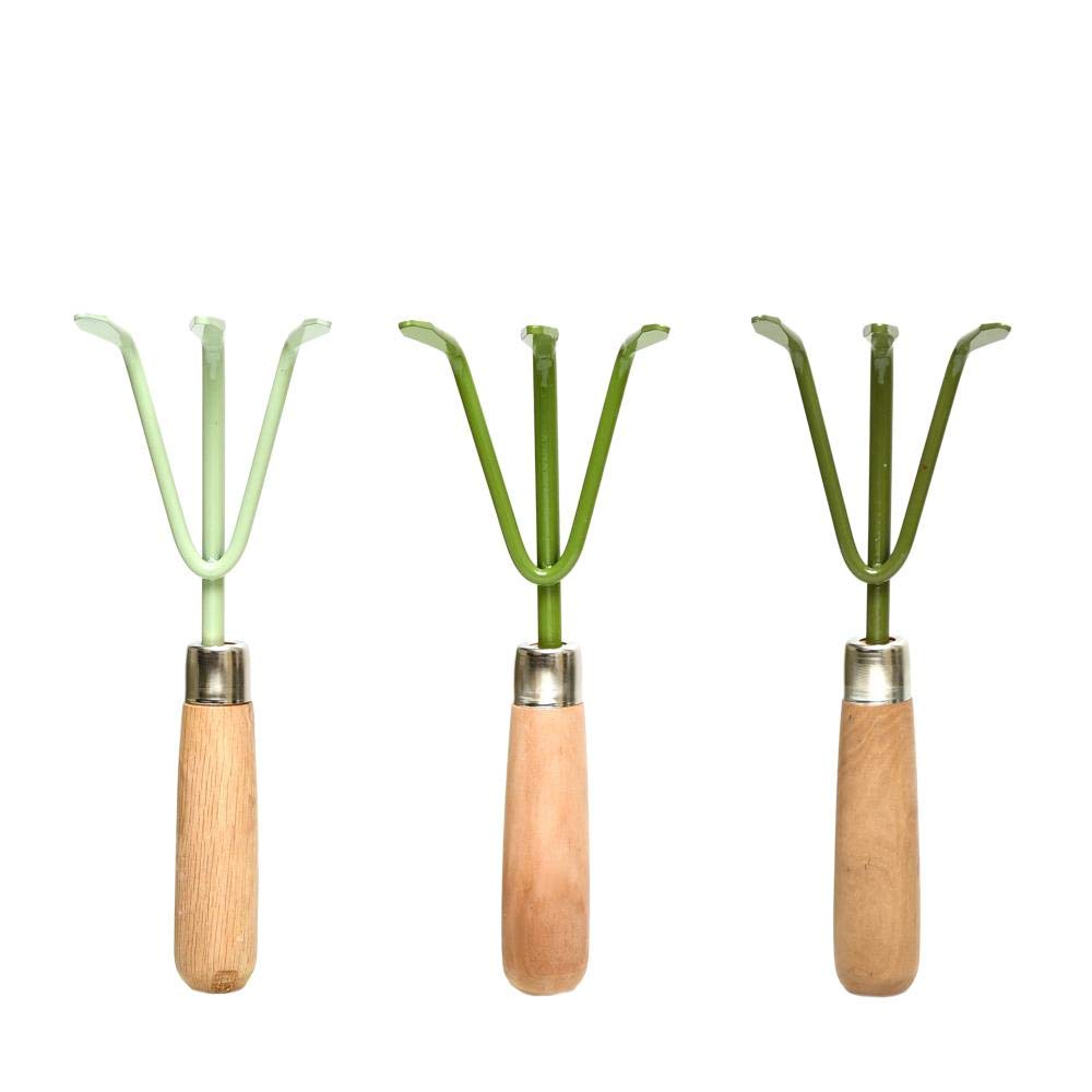 Esschert Design Green Tones Series Hand Rake 24 cm Assorted Colours Available in Various Green Tones, Light Green/Dark Green