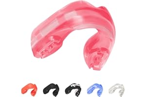 SafeJawz Mouthguard for Braces, One Size Re-Mouldable Mouth Guard with Case for Boxing, Basketball, Football, MMA, Lacrosse, Hockey and All Contact Sports (Ice Pink)