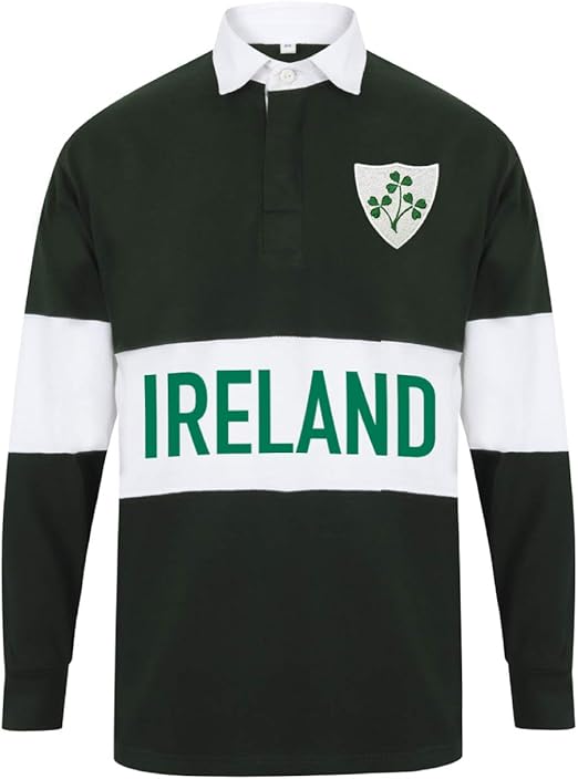 Herren Rugby-Shirt Irland Kleeblatt Streifen Vintage ...