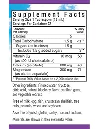 Blue Bonnet citrato de magnesio de calcio líquido con vitaminas D, 16 onzas líquidas Oz.,...