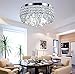 Top Lighting 4-Light Chrome Finish Metal Shade Flushmount Crystal Chandelier Ceiling Fixture