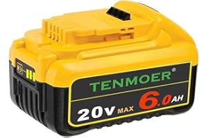 TENMOER 6.0AH Compatible with Dewalt 20V Battery for DCB203 DCB204 DCB206 Apply to Dewalt 20V Max Tools