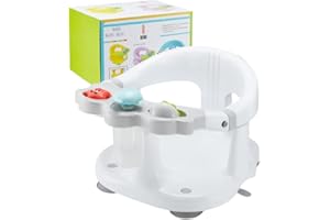 TUYEDOQE Baby Bath Seat, Infant Bath Seat, Bath Seat for Baby,Baby Bathtub Seat for Sit-Up 6-36 Months 4 Suction Cups Stability (White-Style/2)