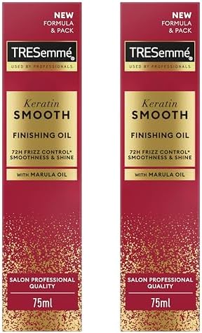 Keratin Smooth Aceite Nutritivo, Cabello Liso, Pelo Brillante y Suave, Acción Anti Frizz Hasta 72 Horas, con Queratina Hidrolizada y Aceite de Marula, 2x 75 ml