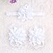 Baby Girls Headbands and Barefoot Sandals Set 10 Pairs,Hair Bows Accessories and Footwear Ribbon for Toddler 3-30 Months,Gifts for Daughter Niece Birthday,Perfect for Daily Use Matching Outfits