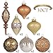 Valery Madelyn 10ct Noble Glass Christmas Ball Ornaments Copper Gold,Themed with Tree Skirt(Not Included)