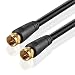 TNP Coaxial Cable (10 Feet) with F Connectors F-Type Pin Plug Socket Male Twist-On Adapter Jack with Shielded RG59 RG-59/U Coax Patch Cable Wire Cord Black