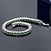 Gem Stone King 10.00 Ct Round Green Color Cubic Zirconia CZ Tennis Bracelet For Women 7 Inch