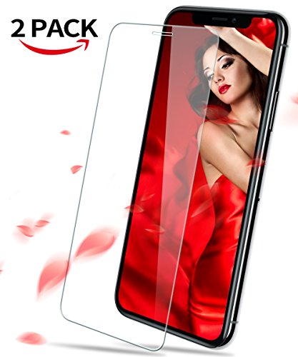 JACNITAD Compatible iPhone X Screen Protector,Tempered Glass Screen Protector Advanced Clarity Compatible Full Durable Screen Protector