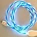 New Tech Junkies Candy Flow Moving EL Light-UP Flow led USB Data Charger Cable for iPhone X 8 7 6 5s (Blue)