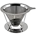 Pour Over Coffee Maker, Dripper Made of Stainless Steel, Paperless Reusable Coffee Filter, Single Cup Brewer
