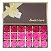 Bath Soap Rose Flower Floral Scented Soap Rose Petals Body Soap in Gift Box for Valentine's Day Anniversary Mother's Day Birthday (18 Pcs/Box Gradient） (Red)