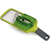 Joseph Joseph Multi-Grip Hand-held Kitchen Mandoline, Fruit and Vegetable Slicer with Food Grip and Adjustable Blades, Dishwasher Safe