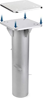 Sekey Metall Universal-Bodenplatte/Sonnenschirmständer für Sonnenschirm/Ampelschirm/Kurbelschirm, Silber