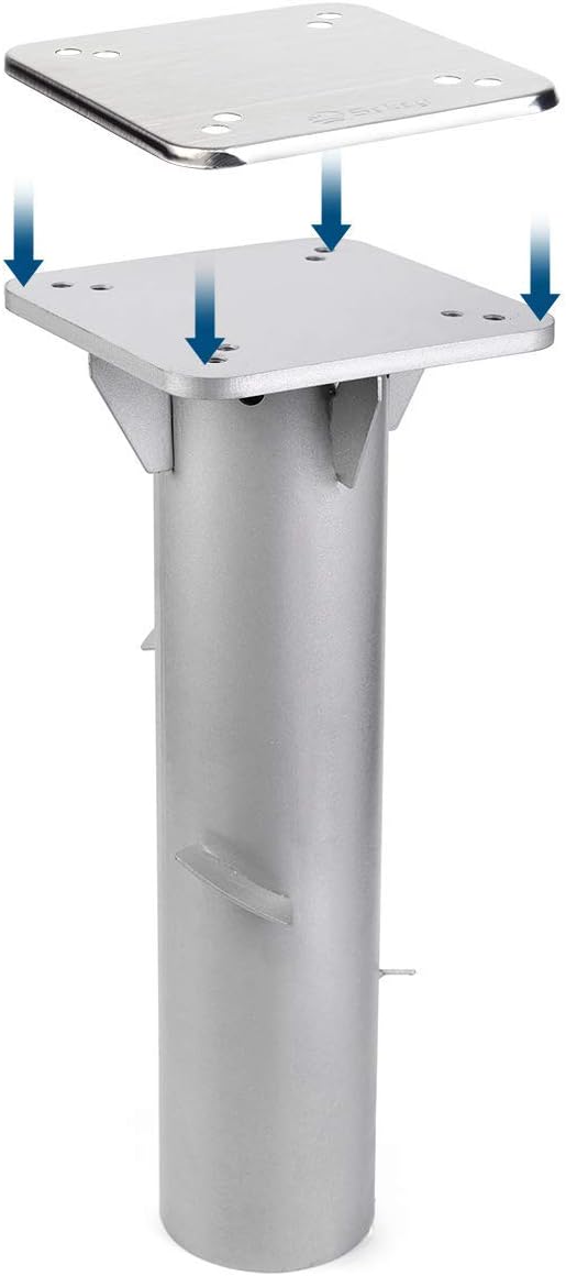 Sekey Metall Universal-Bodenplatte/Sonnenschirmständer für Sonnenschirm/Ampelschirm/Kurbelschirm, Silber