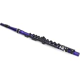 Nuvo Student Flute &ndash; Metallic Blue/Black, Straight Head Joint, C Foot, Silicone Comfort Pads, Waterproof